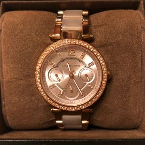 Michael Kors Pave Watch Rose Gold/Blush Acetate